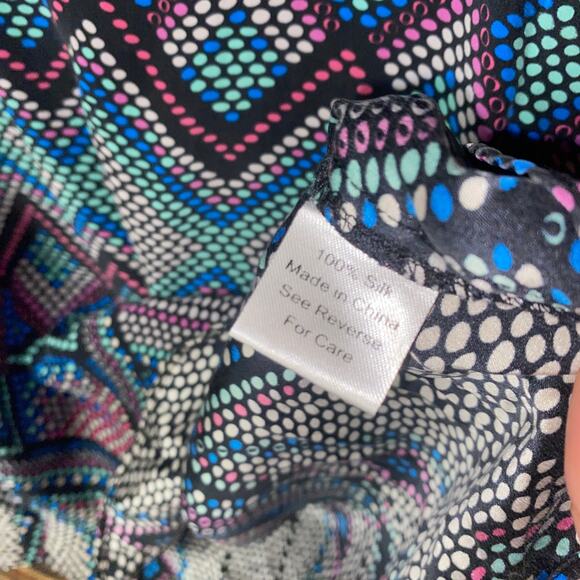 Parker Multicolored Polka Dot Racerback Silk Sleeveless Tank Top Women's Small - Picture 4 of 5